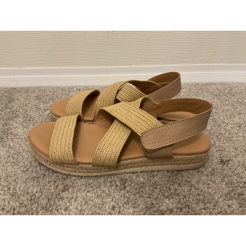 Marc Fisher Nalan Trail Sandals | Natural Raffia Crisscross Comfort Sandals,sz 8 - Picture 5 of 8
